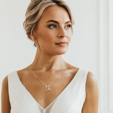 Capricorn Zodiac Necklace Silver Constellation Horoscope Pendant Necklace