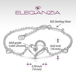 Eternity Double Heart Bracelet Sterling Silver Bracelet