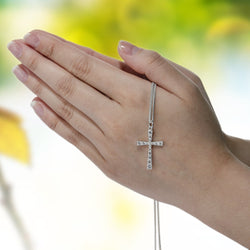 CZ Cross Sterling Silver Pendant Pendant