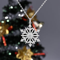 CZ Winter Star Sterling Silver Snowflake Pendant Pendant