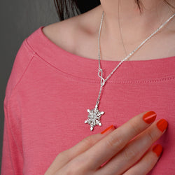 Infinity Snowflake Necklace Sterling Silver Pendant Necklace