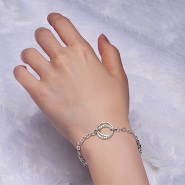 Interlocking Circle Mother Daughter Bracelet Silver Bracelet