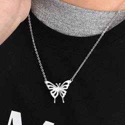 Classic Butterfly Sterling Silver Necklace Pendant Necklace