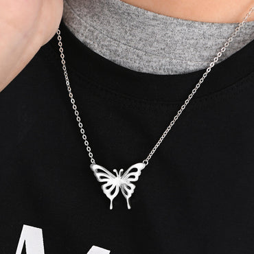 Classic Butterfly Sterling Silver Necklace Pendant Necklace