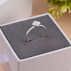 CZ Lucky Clover Silver Stackable Ring Stacking Ring