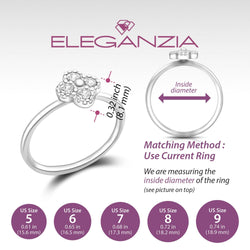 CZ Lucky Clover Silver Stackable Ring Ring