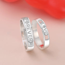 Destined to Be Loved Silver Couple Rings Set Couple Ring