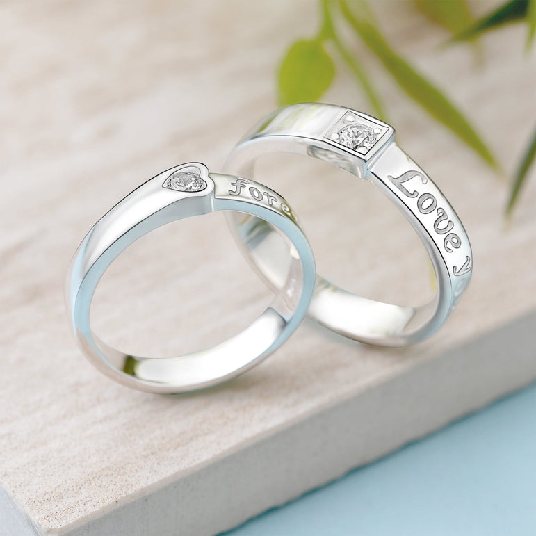 Be Mine Forever CZ Couple Promise Rings Set Couple Ring
