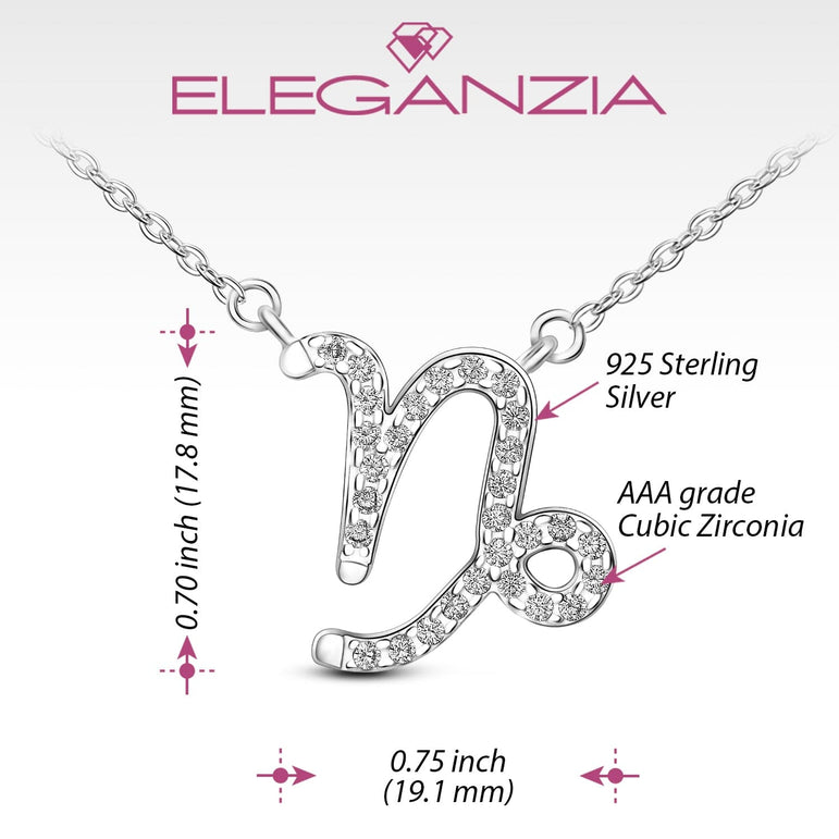 Capricorn Zodiac Necklace Silver Constellation Horoscope Pendant Necklace