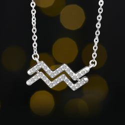 Aquarius Zodiac Necklace Silver Astrology Constellation Necklace Horoscope Jewels Pendant Necklace
