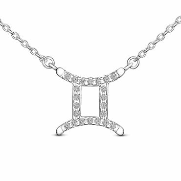Gemini Zodiac Necklace Silver Constellation Horoscope Pendant Necklace