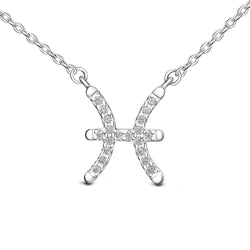 Pisces Zodiac Necklace Silver Constellation Horoscope Pendant Necklace