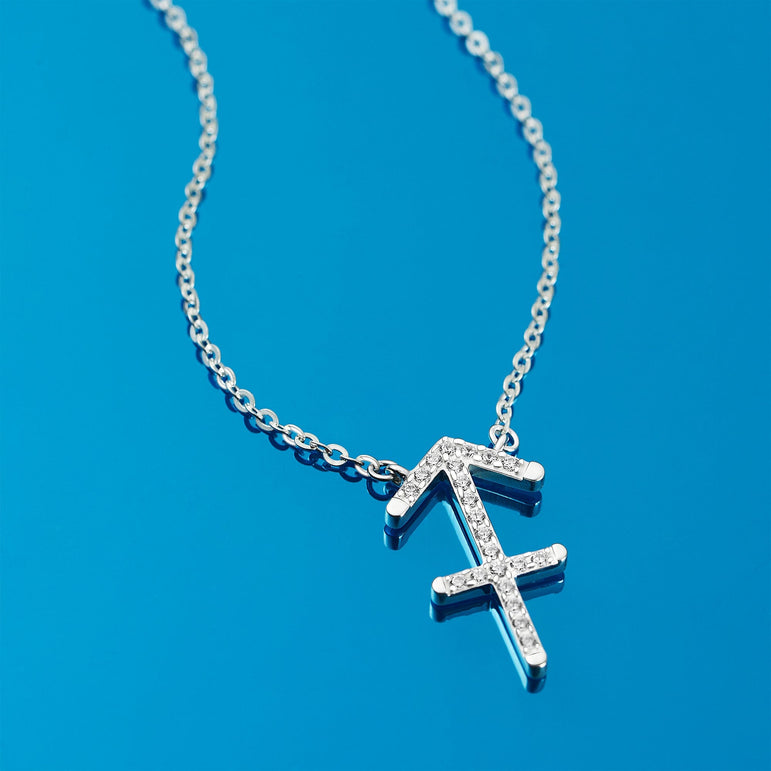 Sagittarius Zodiac Necklace Silver Constellation Horoscope Pendant Necklace
