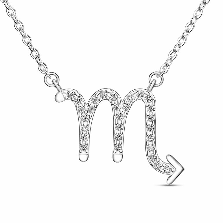 Scorpio Zodiac Necklace Silver Constellation Horoscope Pendant Necklace