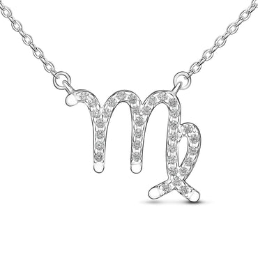 Virgo Zodiac Necklace Silver Constellation Horoscope Pendant Necklace