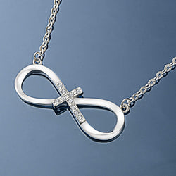 Infinity Cross Necklace Sterling Silver Pendant Necklace