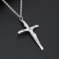 Sterling Silver Crucifix Necklace for Women Men Pendant Necklace