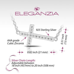 Classic Sideways Cross Necklace Sterling Silver Pendant Necklace