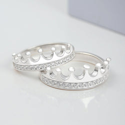 King and Queen Crown Promise Rings for Couples Set Couple Ring