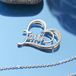 CZ Open Heart Pendant Silver Pendant of Faith Pendant