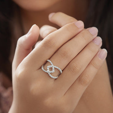 Simple Sterling Silver Criss Cross Rings Ring