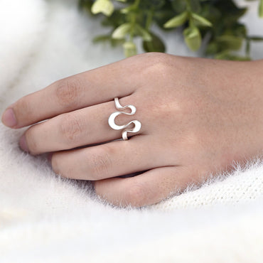 Curved Wave Ring Sterling Silver Ring