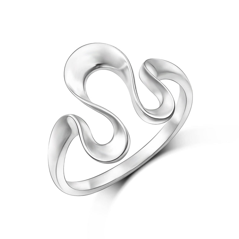 Curved Wave Ring Sterling Silver Ring
