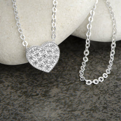 Heart Necklace Sterling Silver Chain Love Necklace Pendant Necklace