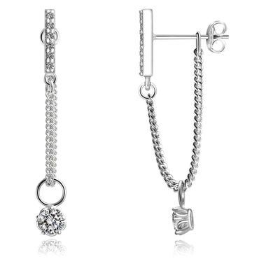 CZ Bar Dangling Earrings | Silver Stud Earrings Stud Earrings