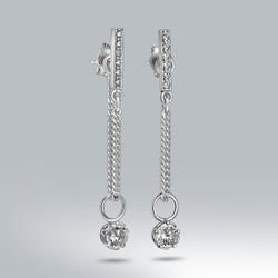 CZ Bar Dangling Earrings | Silver Stud Earrings Stud Earrings