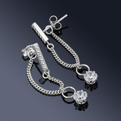 CZ Bar Dangling Earrings | Silver Stud Earrings Stud Earrings