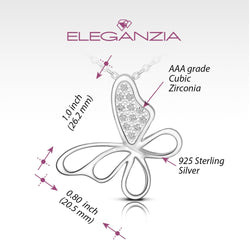 CZ Open Wings Butterfly Silver Necklace Necklaces