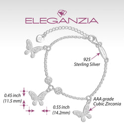 Dazzling CZ Butterfly Bracelet Sterling Silver Bracelet