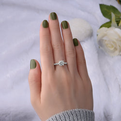 CZ Marry Me Engagement Rings for Her Channel Band Promise Ring