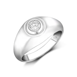 Simple Classic Engagement Rings Signet Ring Men Promise Ring