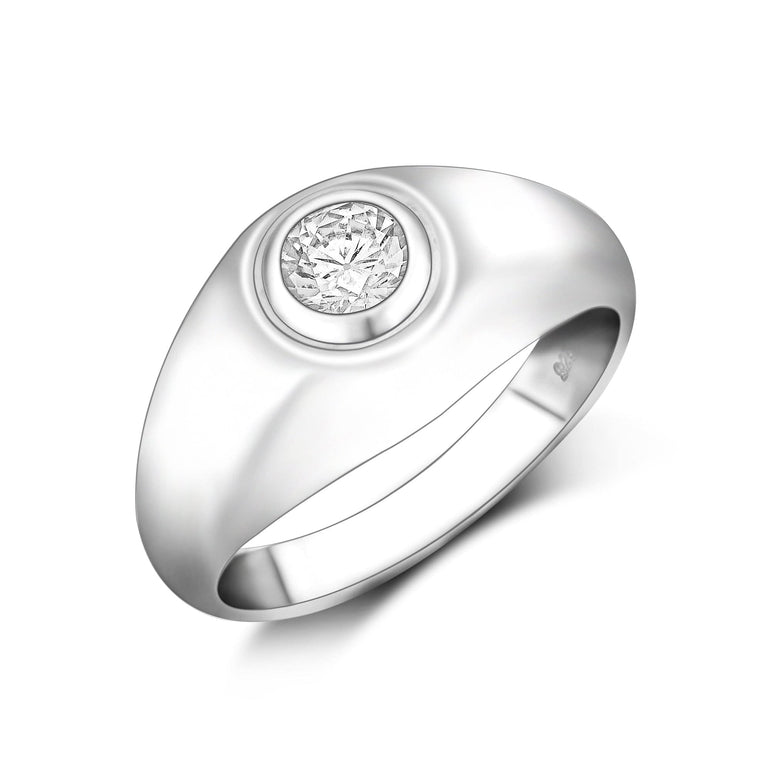 Simple Classic Engagement Rings Signet Ring Men Promise Ring