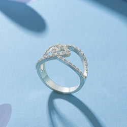 Simple Sterling Silver Criss Cross Rings Ring