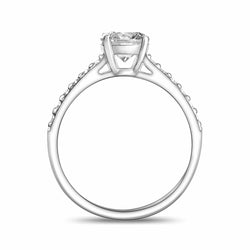 CZ Marry Me Engagement Rings for Her Channel Band Promise Ring