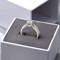 Minimalist Engagement Ring Silver Wedding Band Promise Ring