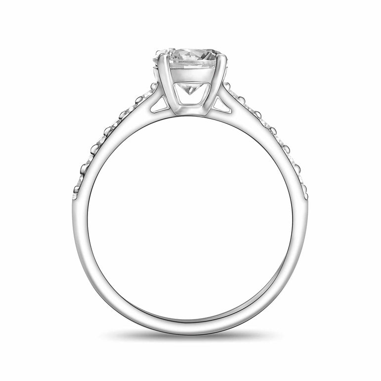 CZ Marry Me Engagement Rings for Her Channel Band Promise Ring