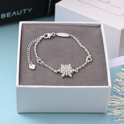 CZ Winter Star Snowflake Bracelet Silver Bracelet
