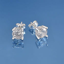 Minimalist CZ Stud Earrings Sterling Silver Stud Earrings