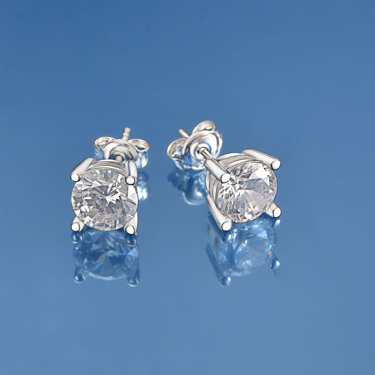 Minimalist CZ Stud Earrings Sterling Silver Stud Earrings