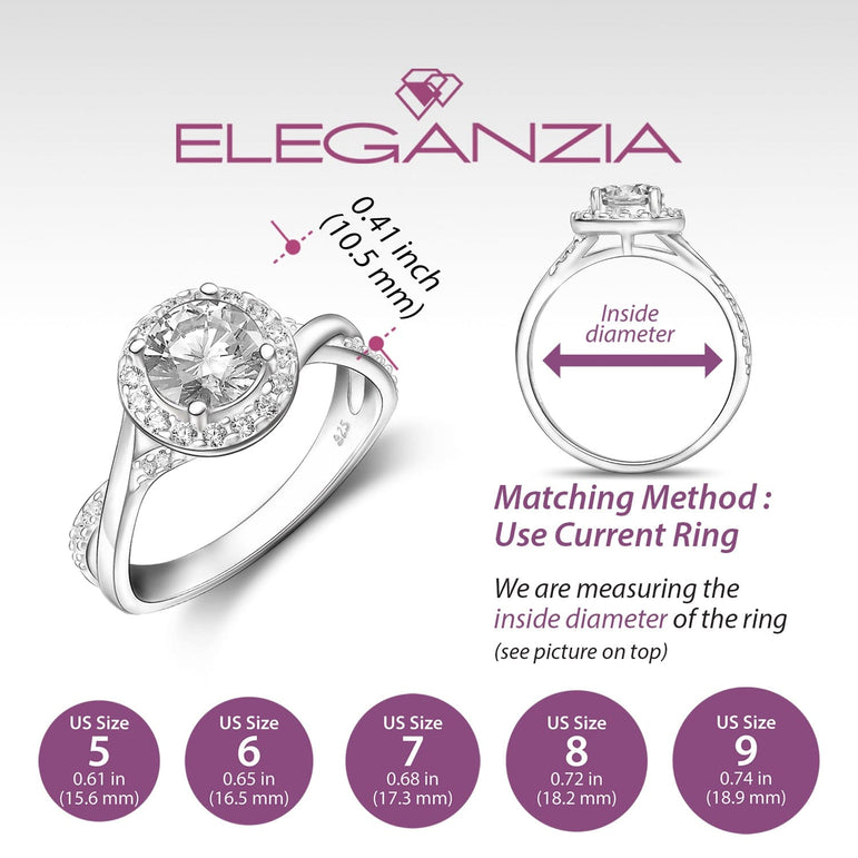 Infinity Twist CZ Halo Engagement Ring Silver Promise Ring
