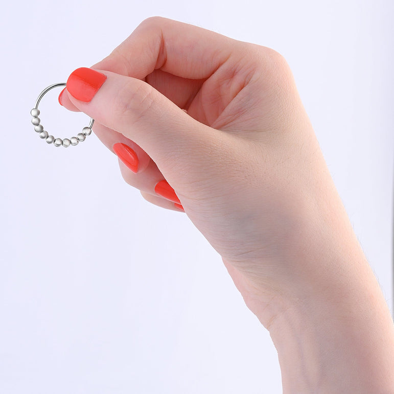 Anti Anxiety Ring Bead Stress Relief Ring Sterling Silver Stacking Ring