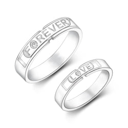 Destined to Be Loved Silver Couple Rings Set Couple Ring M- US 7 / W- US 5
