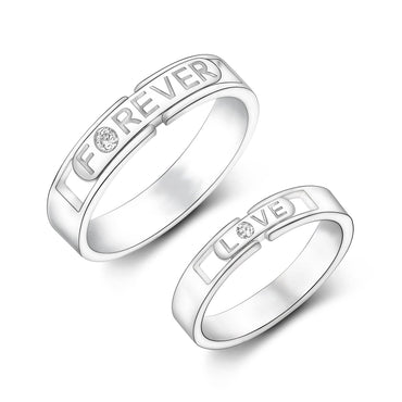 Destined to Be Loved Silver Couple Rings Set Couple Ring M- US 7 / W- US 5
