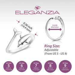 Summer Style Sterling Silver Dolphin Adjustable Rings