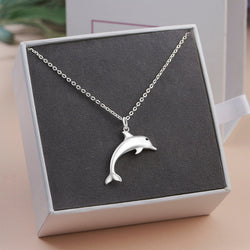 Sterling Silver Dolphin Necklace Charm Pendant Necklace