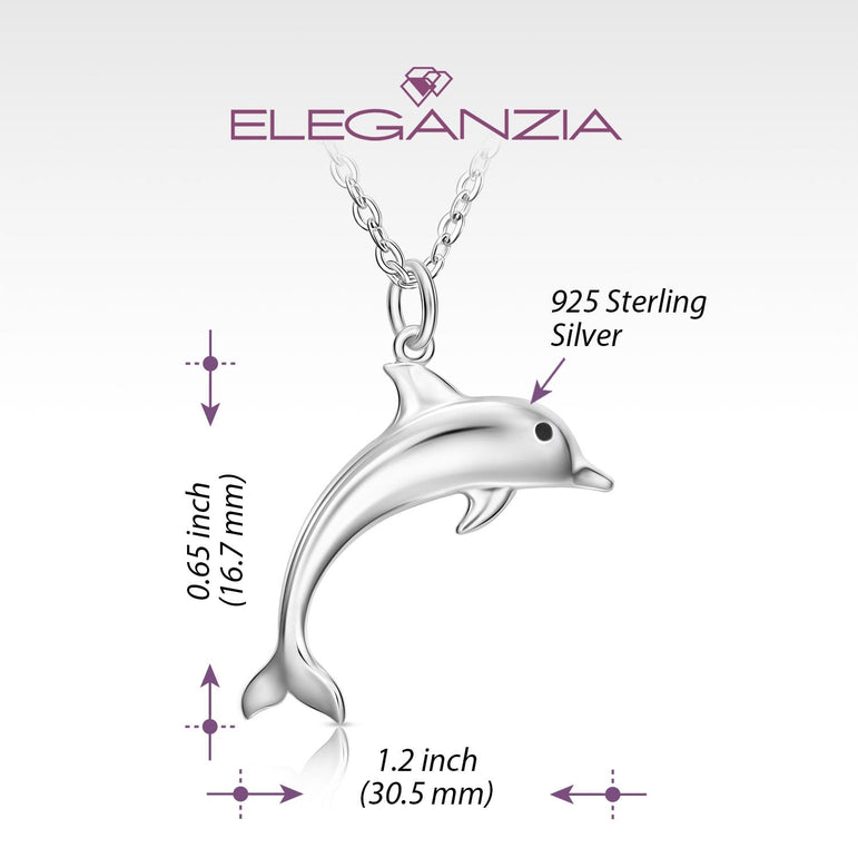 Sterling Silver Dolphin Necklace Charm Pendant Necklace